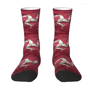 Bow Ties Novelty Men's Vintage Flag Of The Isle Man Dress Socks Unisex Warm Comfortable 3D Printing Crew