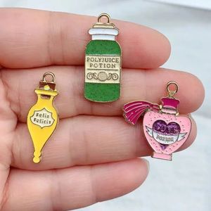 10pcs Cartoon Boy Girl Enamel Charms Halloween Magic Bottle Dripping Oil Pendant Earring Necklace Keychain for Jewelry Making 240408