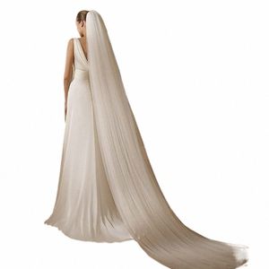 Véu de noiva LG White/Ivory Simples Plain Wedding Véil com pente Catedral Véu para Noiva Velo de Novia Accorias CAPAS 300cm I6no#