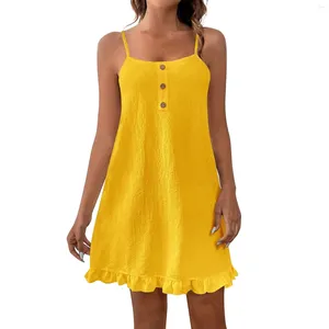 Lässige Kleider Frauen ärmellose Sundress Deckhöfe Schwingen loser Tank T -Shirt Kleid Vestidos Para Mujer Elegantes y Bonitos