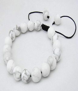 Gemstone Shamballa Bracelet all 10mm WHITE Turquoise Stone Round Beads4724534