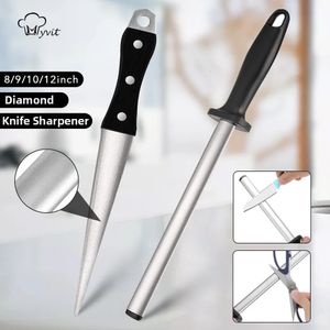 Diamentowy nóż nożem ostro ostrzał stalowa powierzchnia zakrzywiona na nożyczka nożem szlifowanie kamiennego szlifowania kuchni 240415