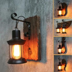 Wall Lamp Factory Industrial Garden Lighting Indoor Washing Room Makeup Mirror Led Sconce Glass Lampshades Vintage Bedroom Light