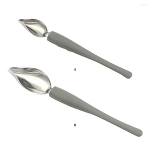 Spoons Sauce Spoon Stainless Steel Plate Art Pencil Dish Draw Tool For Pastry Chocolate Small