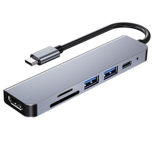 Hubs USB 6 em 1 hub C tipo C para 3,0 Dock compatível com o livro Pro Switch USB-C Tipo de Drop Drop Delivery Computers Redworking Comput Dhfvd