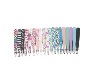 24 PCSLOT -mönster rostfritt stål ögonbryn pincett Ny mode hårborttagning Factor Power Eyebrow Makeup Tools3704100