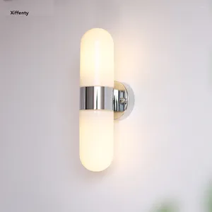 Wall Lamps Double Head White Glass Lamp Bathroom Mirror Headlight Toilet Washing Bedroom Headboard Waterproof