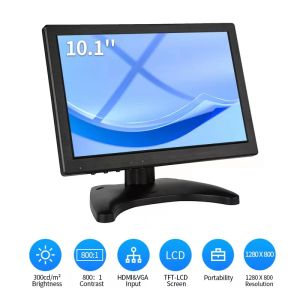 System 10.1 tum LCD Monitor med HDMI VGA för TV -dator TFT Display Color Screen Car Backup Camera Home Security System Desktop