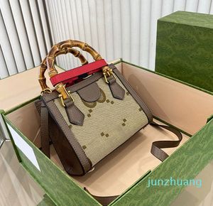 Designer -Bamboo Handbag Women Shoulder Fashion Crossbody Strap Golden Hardware Bottom Classic Canvas Tote Bags