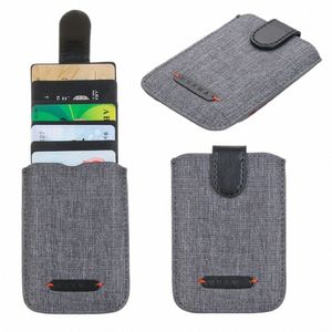 självhäftande stick 5 Pull Credit Card Holder Universal RFID Blockering av cell PAGET -FALL Män Bank Busin Namn Kortlagring Z7NK#