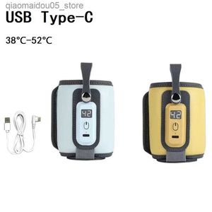 Bottle Warmers Sterilizers# USB Type-C bottle heater with LCD display adjustable temperature travel milk heater 5-speed 38 C-52 heating bag Q240416