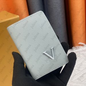 상위 10A 다중 지갑 포켓 주최자 Taurillon Genuine Leather Card Holders Mini 지갑 지갑 편지 크레디 오리지널 박스 더러드 백 63144.