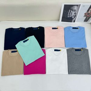 Ralp Laurens Polo Designer T-shirt RL Top Quality Luxury Fashion T-shirt Pony broderad lös och bekväm rund nacke Kortärmad vanlig stickad skjorta T-shirt