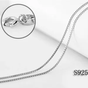 Ketten 10pcs/Los Feststoff S925 Silber Box-Kette Halskette Standard 0,8 mm Sterling Italien 16inch-20-Zoll für die Wahl
