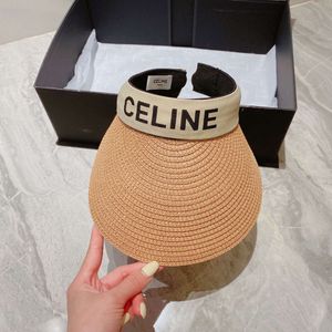 Knitted New Ce * Hat Straw Summer Designer Open Top Sunscreen Hair Hoop Womens Internet Red Sunshade Big Eaf Fashionable HTUD