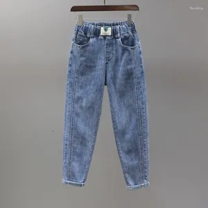 Женские джинсы с высокой талией для женщин 2024 весна осенняя мода. Случайные брюки для гарема с обширной ногой тонкая лодыжка