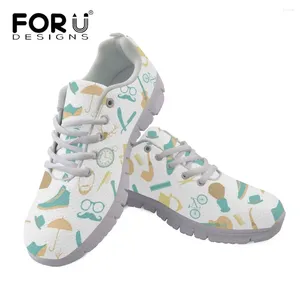 Scarpe casual Forudesigns Sneaker per il tempo libero primaverile per la donna piatti da barbiere allacciati su comode calzature a maglie d'aria da donna Zapatos