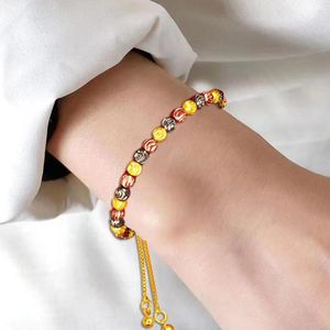 Braccialetti Link Fashion Lucky Perle Bracciale 3 Colore Ragazza regolabile abbinata per amici regalo di gioielli