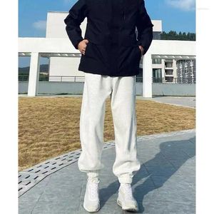 Pantaloni maschili 2024 marca di moda primavera e autunno americano semplice alenta larga in vita solido tiet sport tie fiel casual casual