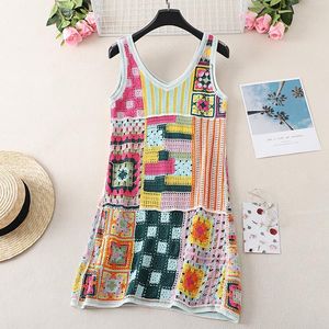 Floral Strap Dress For Women Summer Korean Style Hollow Out Design Fairy