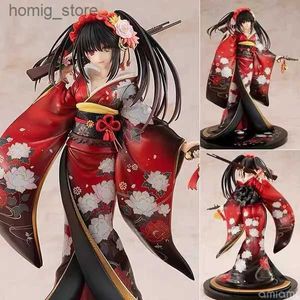 Action Toy Figures 2022 Sexy Girl 23cm Data A Anime Tokisaki Kurumi Figura Aczione Kimono Lingerie Pistol Figurina Figurina Dolli di bambola Shouakuma Y240415