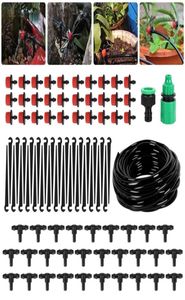 25m Sistema de irrigação por gotejamento DIY Kits de rega de mangueira de água automática com geturgos ajustáveis para paisagem de jardim T2003523408