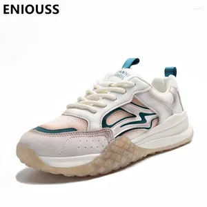 Casual Shoes ENIOUSS Spring Summer Mesh Breathable Women Flat Fashion Lace-up Ankle Cozy Ladys Outdoor Sneakers