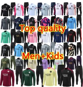 21 22 23 24 25 PPSG MBAPPE Soccer Jersey Track Cuit 18 19 20 Ретро парижский футбольный костюм с длинным рукавом Sergio Ramos Verratti Icardi Mbappe O.Dembele для взрослых детей