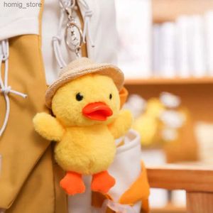 Pluszowe breloki pluszowe lalka Little Yellow Duck Car Key Ring Bag Ornament Plush Pluszowa lalka wisiorek kluczyka Pluszowa zabawka Pluszowa breloczek Y240415