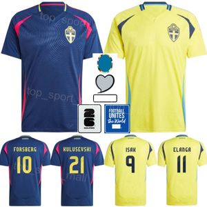 2024 Euro Cup Men Sweden Soccer Jersey 24 NILSSON THELIN 17 GYOKERES NANASI 21 KULUSEVSKI 9 ISAK LINDELOF FORSBERG OLSEN 11 ELANGA Football Shirt Kits National Team