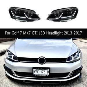 Otomatik Parçalar DRL Gündüz Çalışan Işık Flaması Dönüş Sinyali Gösterge Kafa Lambası Volkswagen Golf 7 MK7 GTI LED Far Düzeneği 13-17