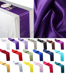 10st Satin Tabler Runners Wedding Party Event Decor Supply Satin Fabric Stol Sash Bow Table Cover Tabelduk 30cm275cm T2001078825822