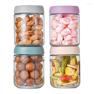 Storage Bottles Glass Containers With Lids 4pcs Leak-Proof Jar Set Good Sealing Safe Food-Grade Food Jars & Canisters