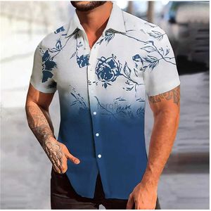 Camisas casuais masculinas 2024 Camisa nova masculina Havaiana de mangas curtas de manga curta Cole