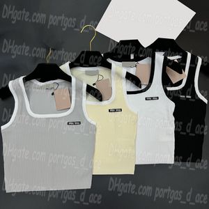 Kvinnor stickade tankar designer singlet tank tops vår ärmlösa tees klassiska flera färger casual stickor singlets