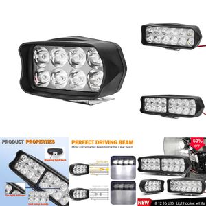 2024 8/12/16 LED Car Work Light High Bright Spotlight Universal Offroad Motorcycles Auto Truck Driving Fog Headlights DRL Lamp 12V