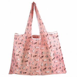 Womens Shop Travel Shoulder Bags Folding Eco Grocery Handbag Tote Pouch Bag 56x46cm C3G4#