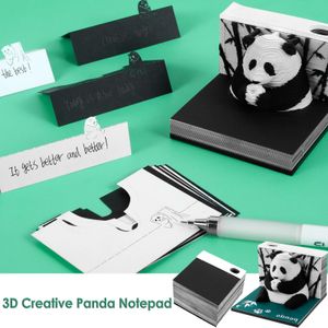 3D Desktop Notepad 217 sidor Creative Panda Note Book Tear Paper Gravering Art Home Office Desktop Decoration Ornaments Gifts 240410
