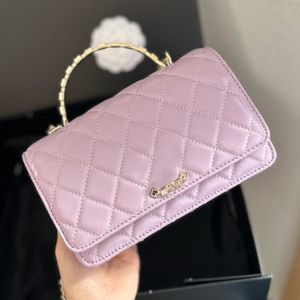 Taro Purple Woc Designer Semi Circular Diamond Kobiet Luksusowy portfel olej wosk skórzana torba na ramię