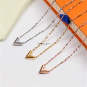 Designer Jewelry Stainless Steel for Women Lovers Simple V Pendant Necklace Earring Set Womens Fashion Engagement Jewellery Letter Pendants Necklaces