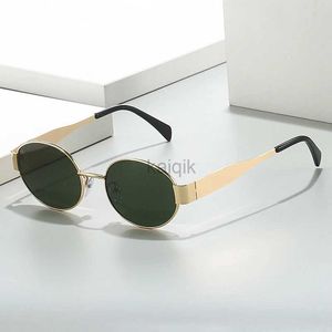 Солнцезащитные очки роскошные маленькие овальные солнцезащитные очки мужчины женские бренд дизайн бренд Металлический круглый солнце