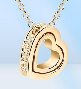 Pendant Necklaces Heart Necklace Women Silver 18K Gold Plated Designer Jewelry Crystal Pendants Jewellery Valentine039s Day A4676791