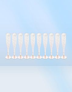 Disposable Dinnerware 20pcs Gold Glitter Plastic Champagne Flutes Cups Toasting Glasses Wedding Baby Shower Party Supplies6448052