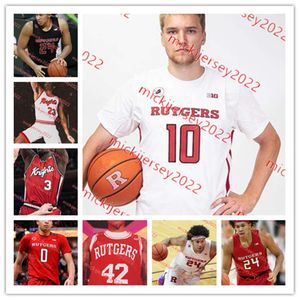 Cam Spencer Clifford Omoruyi Rutgers Jersey de basquete Costumado Derek Simpson Oskar Palmquist Jalen Miller Mawot Mag Rutgers Scarlet Knights Jerseysys