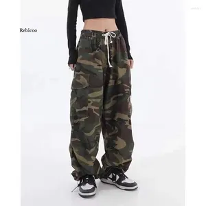 Women's Pants Streetwear Casual Camouflage 2024 Fashion Mid Waist Oversized Zip Up Pockets Trousers Harajuku Jogger Sweatpants