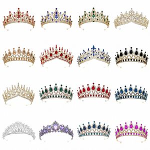 Fi Lüks Bayanlar Düğün Saç Tiaras Köpüklü Kristal Rhineste Taç Saç Bantları Düğün Mücevher Accories Headpieces 61DT#