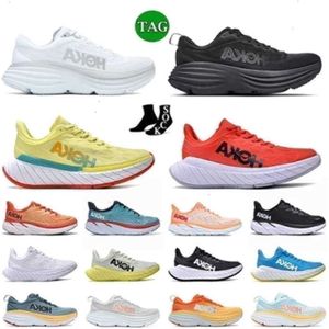 Hokah One Clifton 8 9 Hokahs Running Shoes Bondi White Black Coastal Sky Sky Vibrante laranja Mudança de areia arejada azul vermelho carbono feminino Senaker