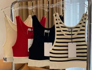 summer designer stripes t shirt cropped t shirts women knits tee knitted sport top tank tops woman vest yoga tees