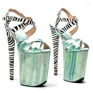 Dance Shoes Leecabe 23CM / 9inches Shiny PU Two Color Mix Fashion Platform High Heels Sandals Pole