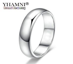 YHAMNI Lose Money Promotion Real Pure White Gold Rings For Women and Men With 18KGP Stamp 5mm Top Quality Gold Color Ring Jewelry 5342853